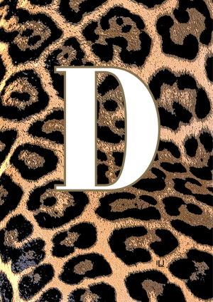 Sample Colour Tan Animal Print Letter