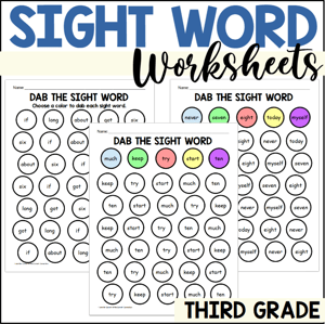 Third Grade Sight Word Worksheets