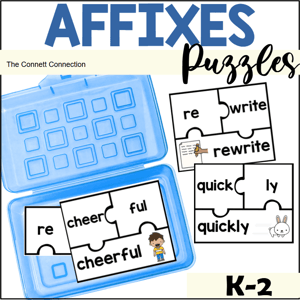 Affixes puzzles for prefixes and suffixes