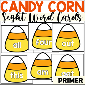Candy Corn Primer Sight Word Cards