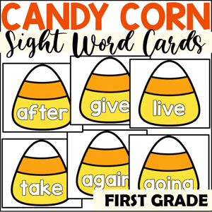 First Grade Sight Word Cards with Candy Corn