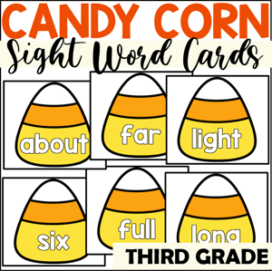 Candy Corn sight Word Cards for Third Grade
