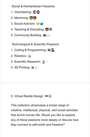 a list of skills for lifestyle passion