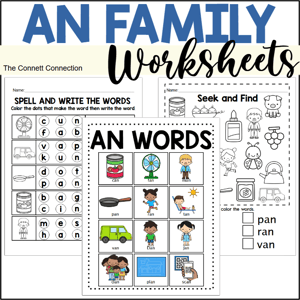 an word family cvc worksheets