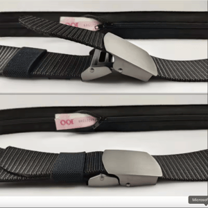 Solid Alloy Metal Buckle Anti-theft Cash Belt Width 3.8cm