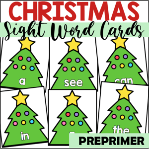Christmas Sight word flash Cards