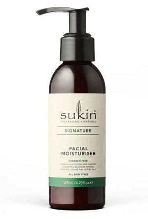Sukin Signature Moisturisers in natural packaging, hydrating skincare products for daily use, Australian-made