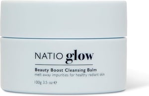 Natio Australia Glow Beauty Boost Cleansing Balm - Clinically Tested & Fragrance Free - Melt Away Impurities & Makeup - Hydrating & Brightening Makeup Remover - Kakadu Plum, Pomegranate, Goji Berry and Vitamin E - Vegan Friendly & Made in Australia