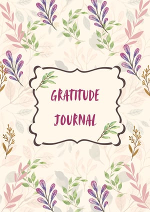 Gratitude journal digital and printable with cream background purple pink green branches
