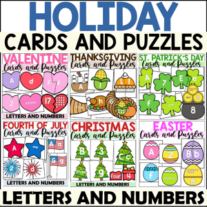 Holiday Alphabet and Number Flashcards and Puzzles