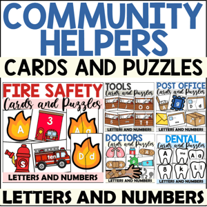 Community Helper Alphabet and Number Cards and Puzzles
