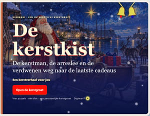 kerstgroet, digitale puzzel groet