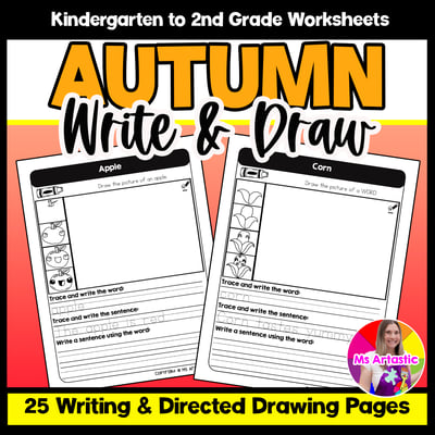 Autumn Writing Practice Directed Drawing Fall Write and Draw Sentence Writing