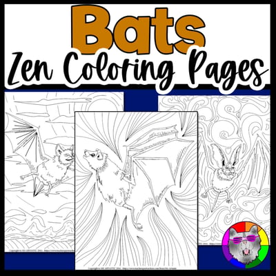 Bat Coloring Pages for Kids Nocturnal Animals Activity Halloween Bat Coloring