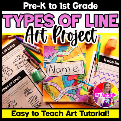 Pre K Types of Lines Art Lesson Line Art Project Kindergarten 1st Grade BTS Art