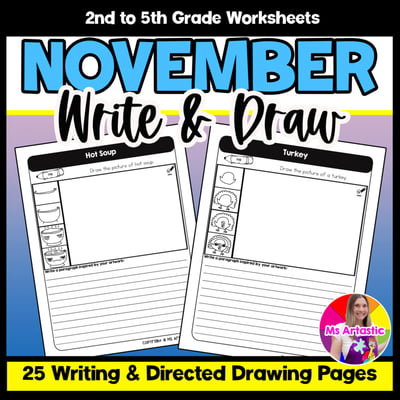 November Writing Practice Directed Drawing Fall Write and Draw Paragraph Writing