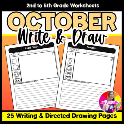 October Writing Practice Directed Drawing Fall Write and Draw Paragraph Writing