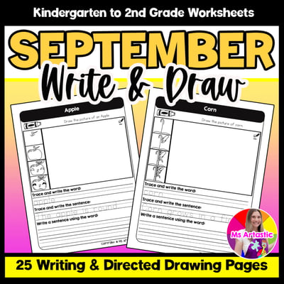 September Writing Practice Directed Drawing Fall Write and Draw Sentence Writing