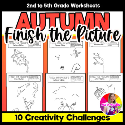 Autumn Art Activity Finish the Picture Fall Fast Finisher Creativity Challenges