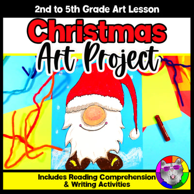 Christmas Art Lesson Gnome Christmas Art Project Holiday Art Activity Craft