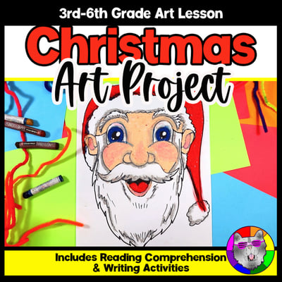 Christmas Santa Claus Art Lesson Santa Portrait Drawing Holiday Art Activity