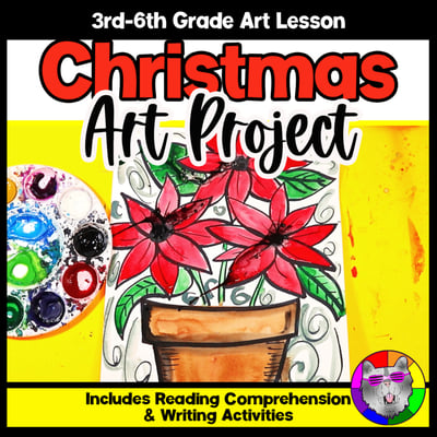 Christmas Art Project Poinsettia Art Lesson Christmas Art Activity December Art