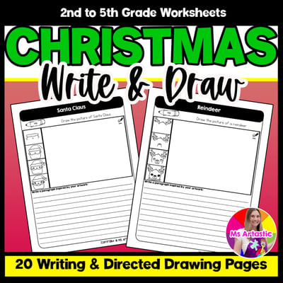 Christmas Writing Practice Directed Drawing Christmas Paragraph Writing and Draw