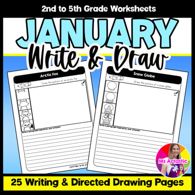 January Writing Practice Directed Drawing Winter Write Draw Paragraph Writing