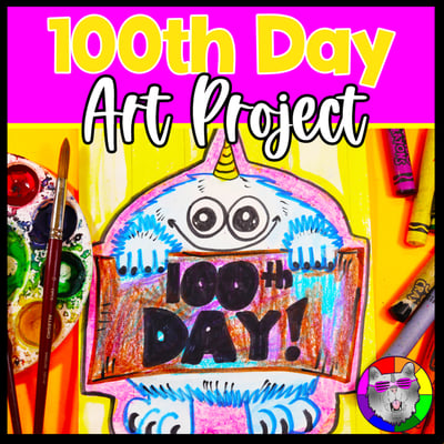 100th Day Art Project Monster Art Lesson 100 Day Art Activity 100th Day Craft