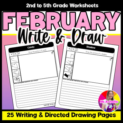 February Writing Practice Directed Drawing Valentine Paragraph Writing Activity