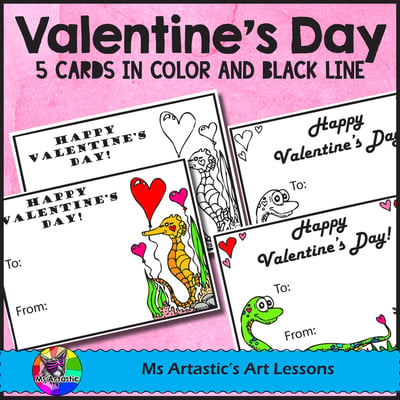 Valentine’s Day Cards, Colored or coloring!