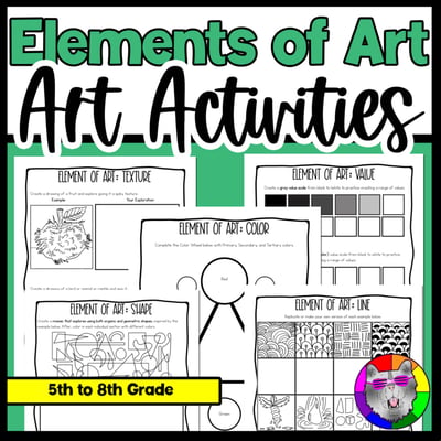 Elements of Art Lessons Elements of Art Worksheets Art Activities Art Sub Plans