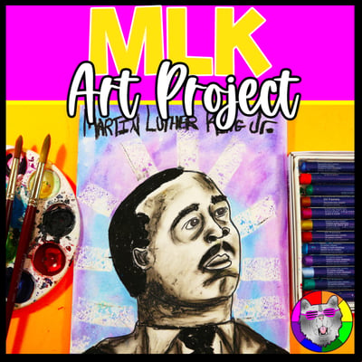 MLK Day Art Lesson MLK Portrait Artwork MLK Art Project MLK Day Art Activity