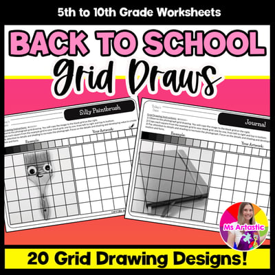 Back to School Value Grid Drawing Worksheets Back to School Shading Observation