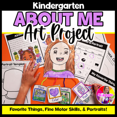 Kindergarten Back to School About Me Art Lesson Portrait Favorite Things Art