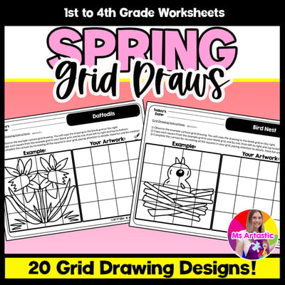 Spring Cartoon Grid Drawing Worksheets Spring Drawing Spring Art Activities