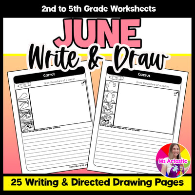 June Writing Practice Directed Drawing Summer Write and Draw Paragraph Writing