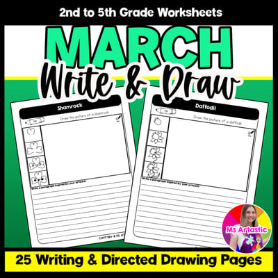 March Writing Practice Directed Drawing Spring Write and Draw Paragraph Writing