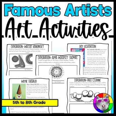 Art History Modern Artists Art Lessons Worksheets Art Activities Art Sub Plans