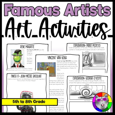 Art History Workbook Modern Artists Art Lessons Worksheets Art Activities