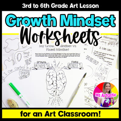 Growth Mindset Art Workbook Art Classroom Management Social Emotional Learning A