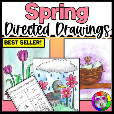 Spring Directed Drawing May Art Activities Spring Worksheets April Art Lessons