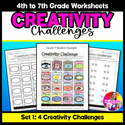 Creativity Challenges Art Lesson Fast Finishers Bell Ringers Art Worksheets