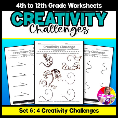 Creativity Challenges Art Lesson Fast Finishers Bell Ringers Art Worksheets