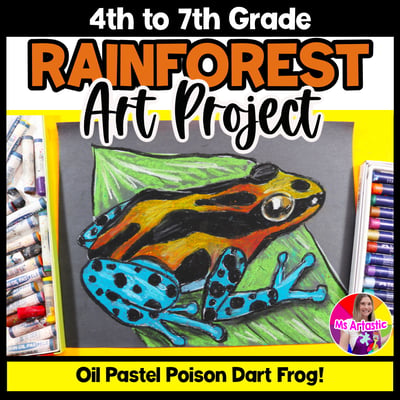 Art Lesson Tropical Rainforest Poison Dart Frog Art Project Pastel Art Lesson
