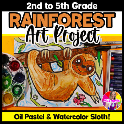 Rainforest Art Lesson Sloth Art Project Tropical Rainforest Artwork Bulletin Art
