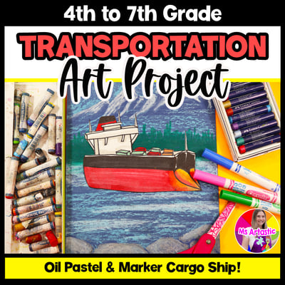Art Project Landscape Art Cargo Ship Transportation Art Lesson Oil Pastel