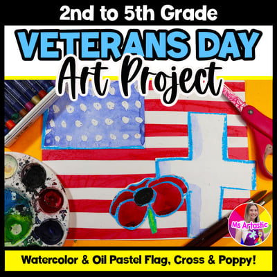 Memorial Day Art Lesson Veterans Day Art Project Poppy USA Art Activity