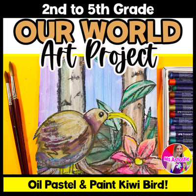 New Zealand Art Lesson Kiwi Bird and Kauri Tree Forest Art Project Art Activity