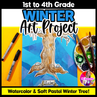 Winter Art Lesson Winter Tree Season Art Project Activity Artwork